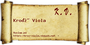 Kroó Viola névjegykártya